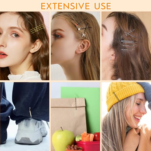 600 Pieces Bobby Pins, 5cm/6cm Hair Clips for Women Hair Grips Invisible Wave Hair Styling Pins (Black & Brown & Blonde) - Image 4