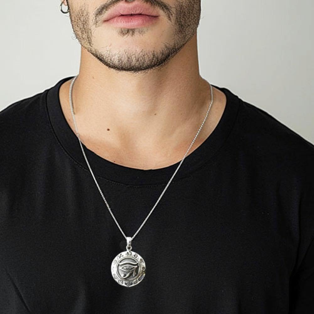 Amazon.co.jp: Silver Necklace Retro Punk Rock Pendant for Men