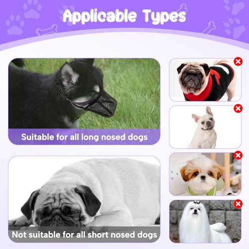 Maulkorb für Hunde Weicher Netzmaulkorb Atmungsaktiver Mesh für Kleine Hunde Reflektierende Einstellbare Hundemaulkorb zum Verhindern Fressen Lecken Bellen Ermöglicht Hecheln und Trinken (S Schwarz)