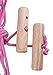 Overhead Overdoor Shoulder Pulley Therapy Exercise System - Wooden Handles with Metal Door Bracket - Pink