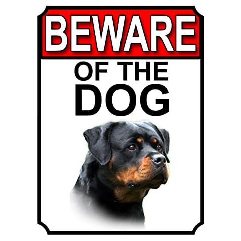 Shawprint Limited BEWARE OF THE DOG METAL GATE SIGN ROTTWEILER 200MM X 150MM (1147H1) Cover
