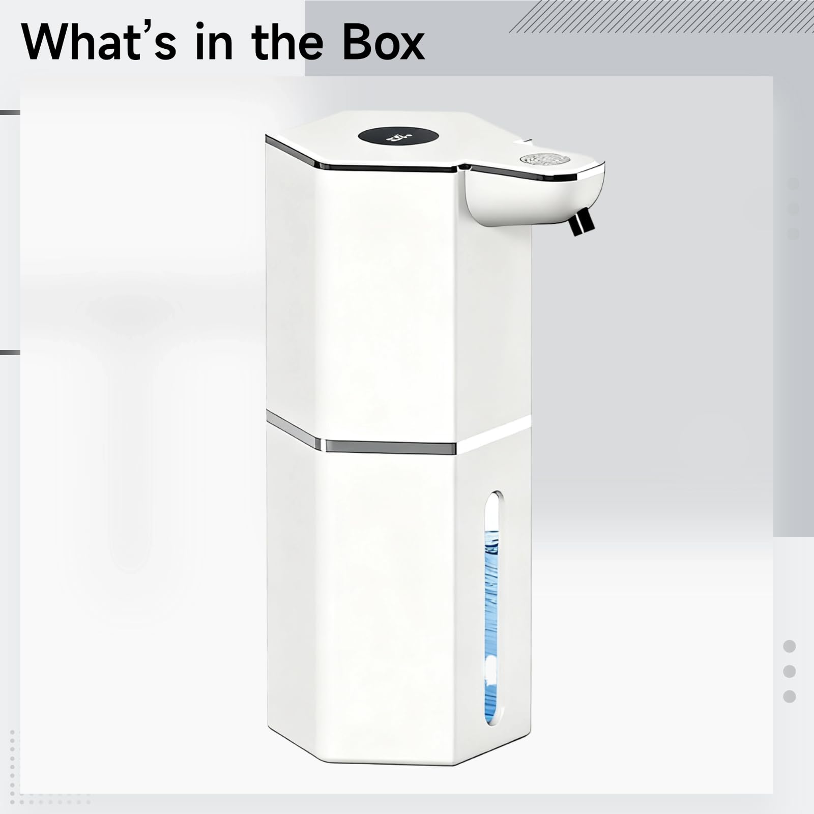 Dispenser automatico di sapone, dispenser di sapone schiumoso touchless, ricaricabile, 360 ml, con USB-C, IPX5, dispenser di sapone da parete per cucina, bagno