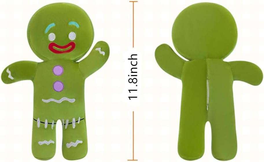 Miniatura 2 de OVKGL Muñeco de peluche de Gingerbread de 12 pulgadas, figura de animal de peluche de hombre de jengibre de dibujos animados, lindo juguete de