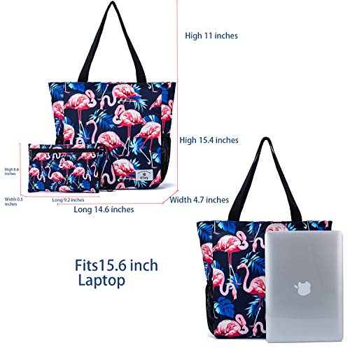 Image of ETidy Large Capacity Foldable Tote Bag With Zipper Waterproof Sandproof Women Beach Bag Handbag Gym Bag Travel Shopping Bag