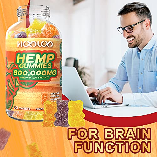 HOOLOO Hemp Gummies, 800,000mg Fruity Gummy Bear Hemp Extract, Vegan, Made in USA - Image 5