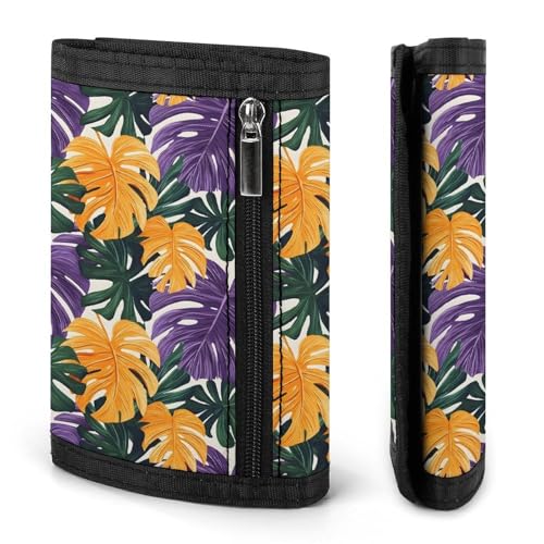 Colorful Tropical Plants (C) Print Wallet for Men, 8 Credit Card Holder Slim Minimalist Front Pocket Small Mens Bifold Wallets2
