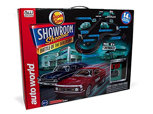 Auto World - Showroom Shootout: Battle of the Dealerships HO Slot Race Set 14'