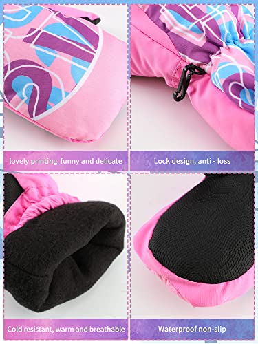 3 Pairs Kids Thicken Snow Mitten Winter Gloves Waterproof Warm Ski Mitten Toddler Boys Girls4
