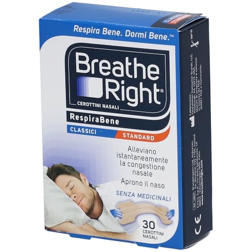 Breathe Right Original Cerotti Nasali Classici Standard, 30 Pezzi