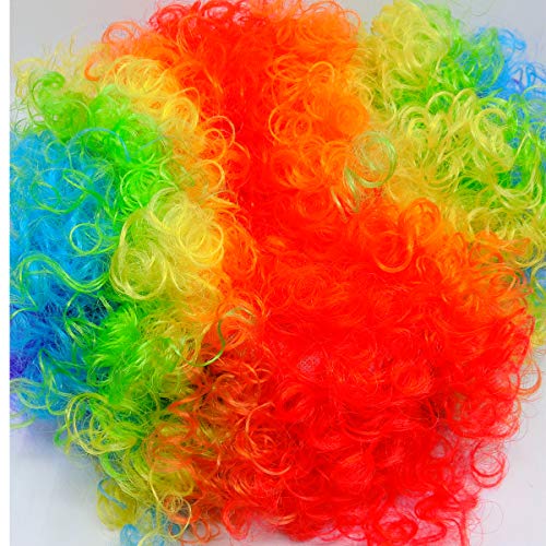 Clownpruik, DANCEPANDAS Clownkrullen Regenboogkledingaccessoires voor Halloween kostuumbenodigdheden Rode neus Dagfeest Kerstmis - Image 5