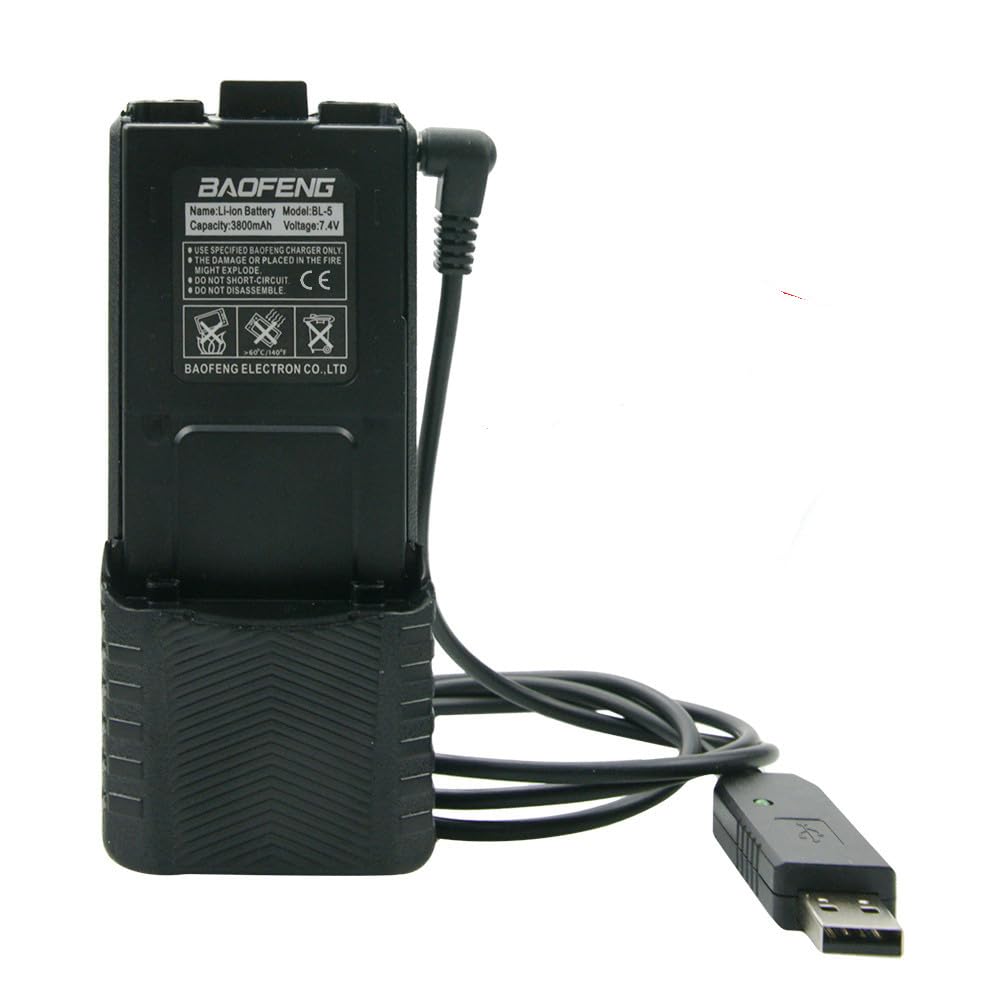 Batterie étendue 3800 mAh BL-5 pour UV-5R UV-5RA UV-5RB UV-5RC UV-5RD UV-5RE BF-F8HP Série Radios Batterie avec câble de Chargeur USB