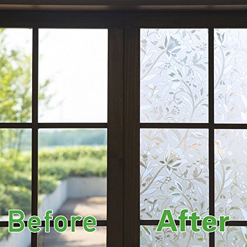 Niviy 00Z007-JD4 Excellent Quality 3D Static Cling Window Film Self Adhesive Window Covering Decorative Flower Privacy Film thumb #1