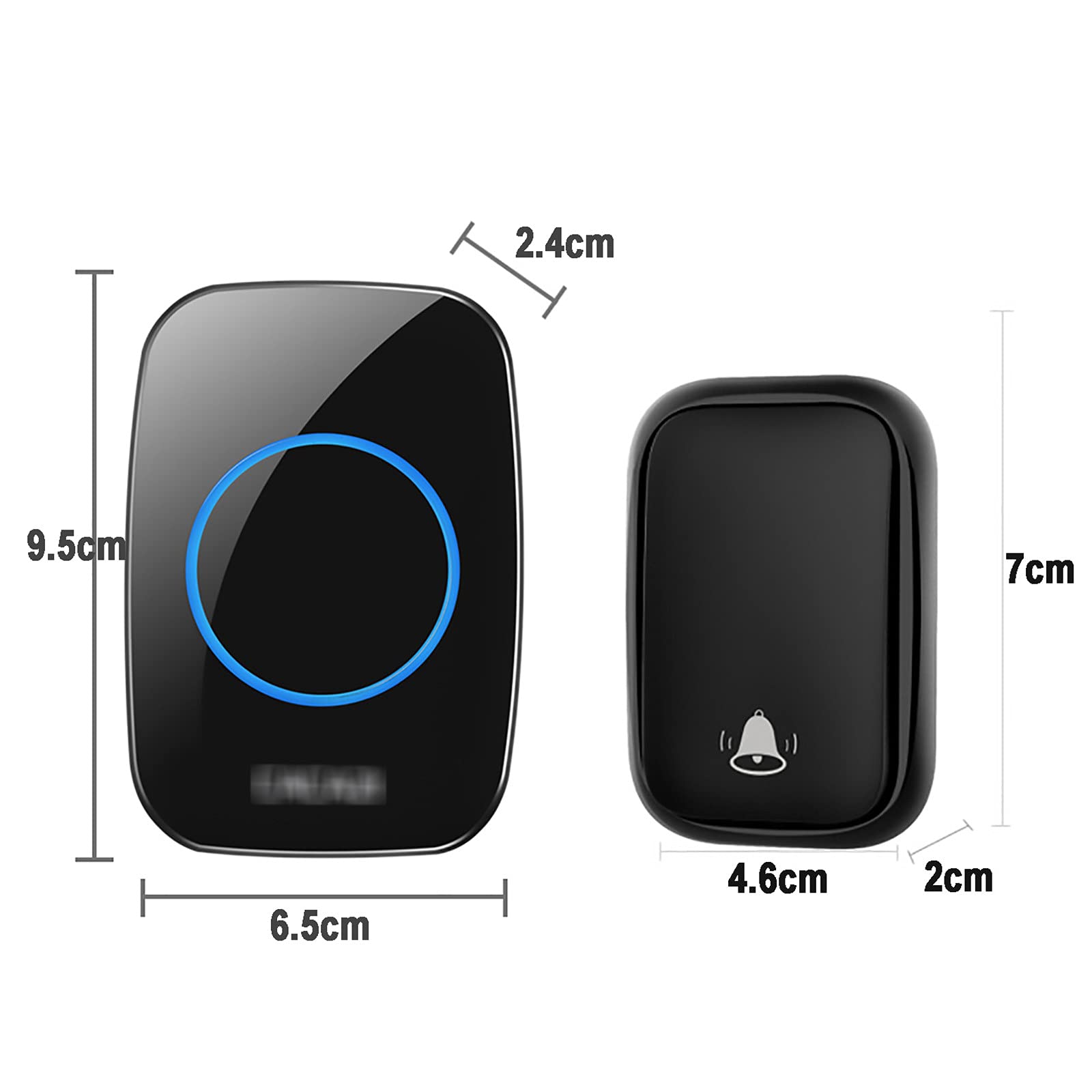 Timbre de puerta autoalimentado, timbre de puerta inteligente para visitantes que funciona a un alcance de 490 pies con 60 timbres, 5 niveles de volumen, timbre de puerta impermeable con 2 receptores,