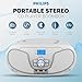 Philips CD Player Boombox, Dynamic Bass Boost with Bluetooth, FM Radio, USB Playback & AUX Input, Portable Top-Loading Boombox, Clear Stereo, RW/MP3 Compatible (White)