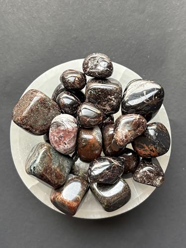 Image of Tumbled Stones, Natural Crystal Healing Stones, Home Office Decor, Aquarium Decorative Pebbles, Vase Fillers (Garnet, 200)