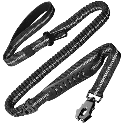 Heavy-Duty-Dog-Leash-4-6FT-Shock-Absorbing-Tactical-Dog-Leash-with-2-Padded-Handles-Advanced-Easy-Metal-Clip-No-Pull-Reflective-Dog-Leash-for-Medium-Large-Dogs-That-Pull-Black - Cucciolini Doodles   Heavy-Duty-Dog-Leash-4-6FT-Shock-Absorbing-Tactical-Dog-Leash-with-2-Padded-Handles-Advanced-Easy-Metal-Clip-No-Pull-Reflective-Dog-Leash-for-Medium-Large-Dogs-That-Pull-Black