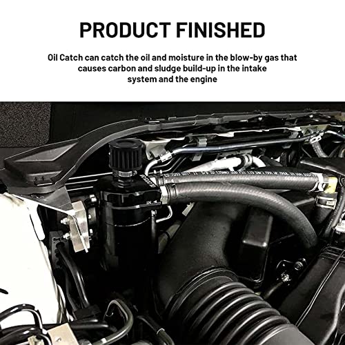 Image of 350ml Aluminum Oil Catch Can 2-Port Oil Separator Tank Compatible with Ford F150 2.7EB 3.5EB 5.0L Passenger Side 2011-2021, Expedition 3.5L EcoBoost 2