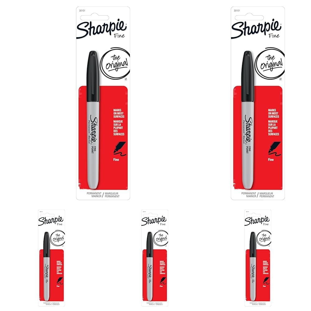 SHARPIE Fine Point Permanent Markers, 1 Black Marker (30101PP) (Pack of 5)