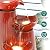 Ultym 30" H Ceramic Outdoor Water Fountain with LED Lights, 3-Tier Cascading Lotus Bowls Water Feature, Tranquil Waterfall for Relaxing Garden, Patio, Yard, Terracotta Red, Vertical Striped Texture