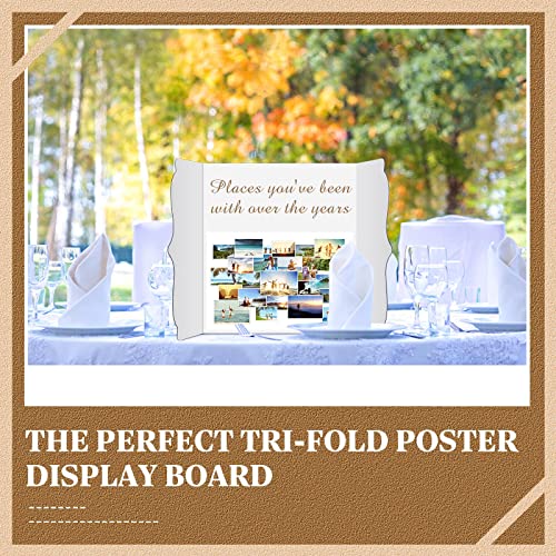 8 Pcs Trifold Poster Board 12 X 22 Inch Trifold Display Presentation Board Display Boards Poster Board Trifold For Photo Exhibition (White) #TOP3