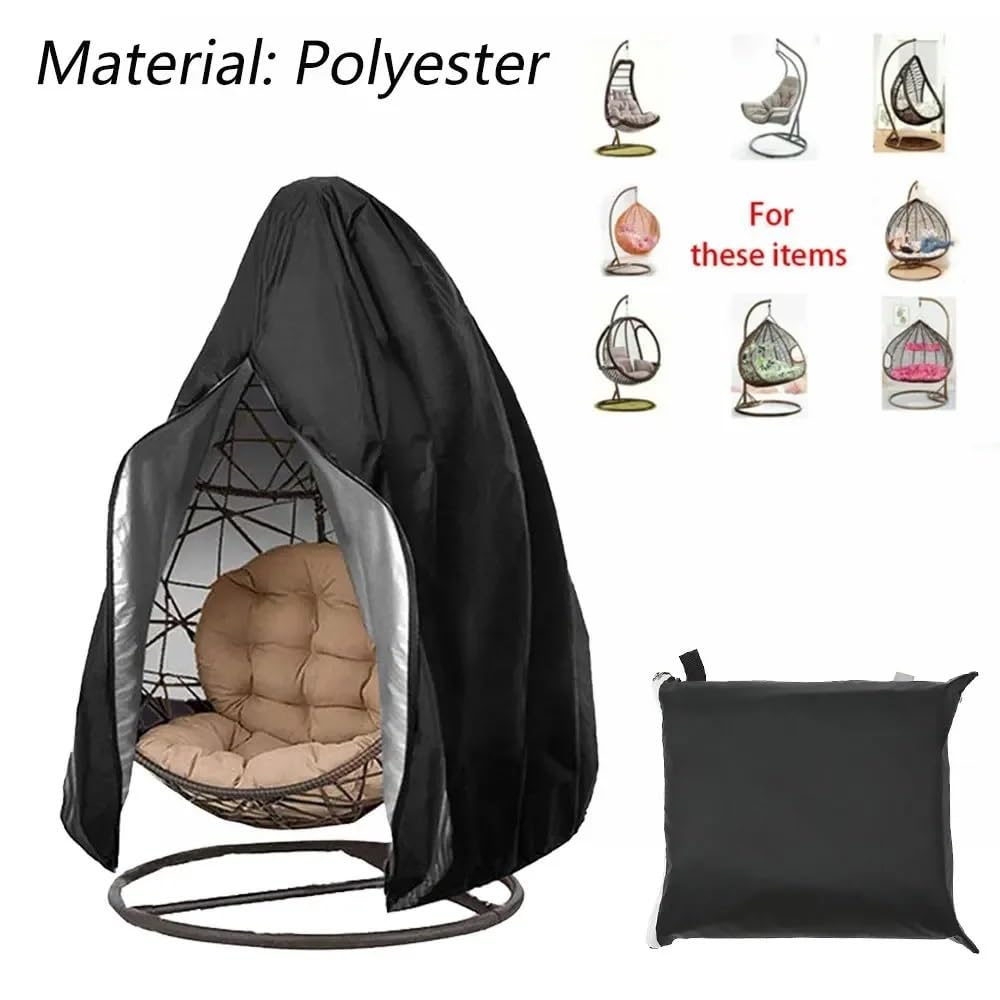 Housse anti-poussière résistante aux intempéries pour fauteuil suspendu en rotin gris 115 x 190 cm