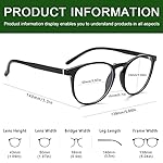 Przene 3 Pack Blue Light Blocking Glasses Women/Men,Retro Round Computer Glasses Anti Eye Strain/UV/Glare, Gaming Glasses. (Black/Crystal/Amber) - Image 3