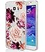 BAISRKE Galaxy Note 5 Case, Note 5 Case with Flowers Slim Shockproof Clear Floral Pattern Soft Flexible TPU Back Cove for Samsung Galaxy Note 5 [Purple Pink Roses]