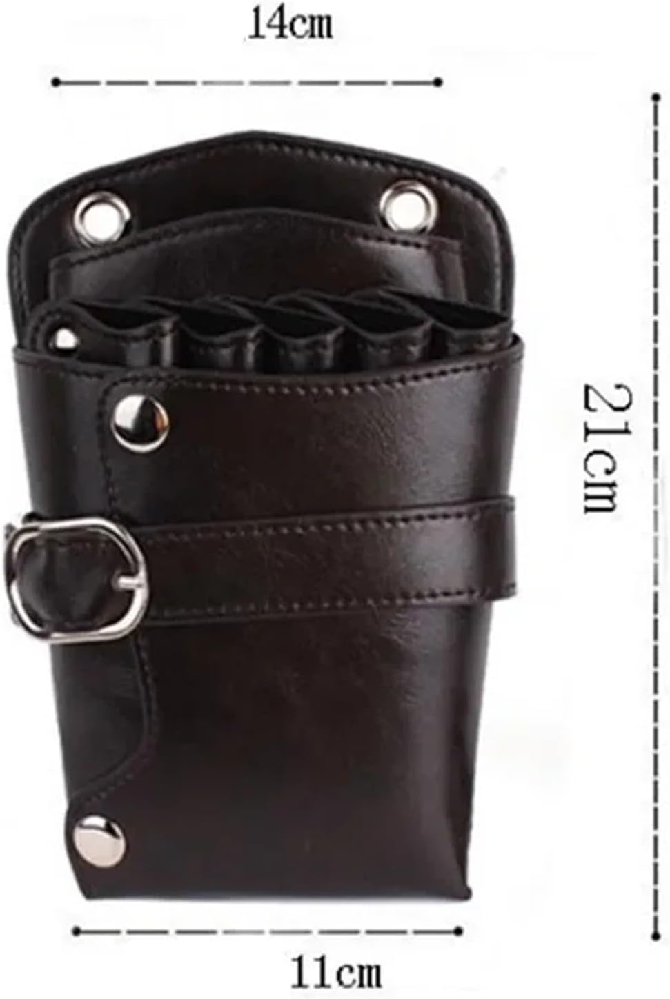 Barber Waist Pouch PU Leather Hairdressing Bag Pouch Holder Hair Scissor Holster For Stylist Rivet Clips Waist Shoulder Belt(Khaki)
