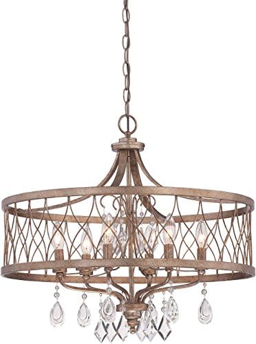 Minka Lavery 4406-581 West Liberty Chandelier, 6-Light, 360 Total Watts, 24-in H x 21.5-in W, Olympus Gold