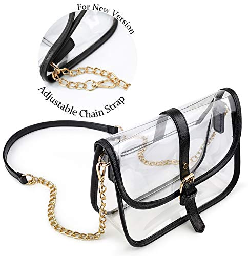 Clear Saddle Cross Body Bag Women Chain Shoulder Handbag Purse2