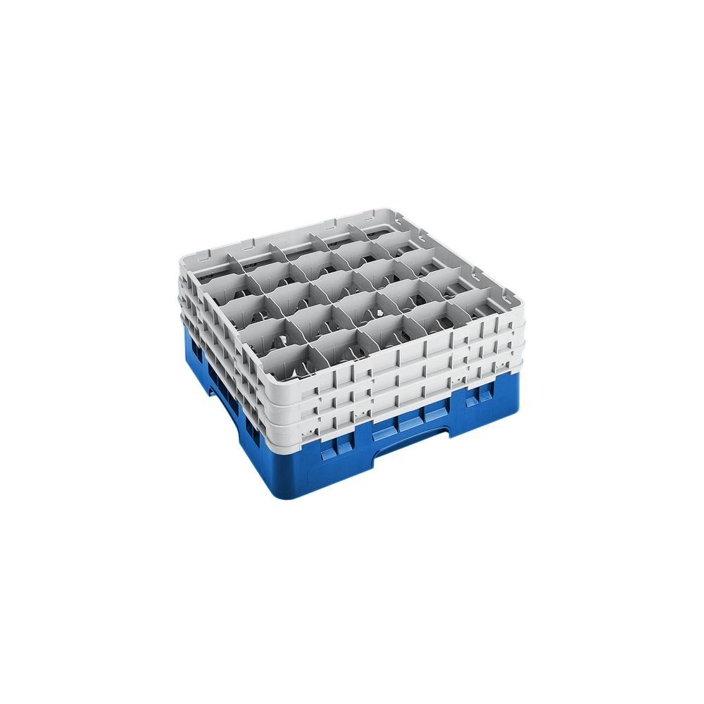 Cambro Camrack 25 Comp Full Size Glass Rack w/ 3 Extenders, Blue - Case = 3