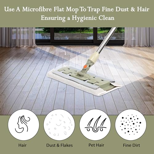 Image of Multi-Purpose Microfiber Flat Mop with 1 Extra Refill for Dry & Wet Cleaning, 360 Degree Rotating Head and Telescopic Handle, Suitable for Floor, Glass, Ceiling and Walls (Multicolor)