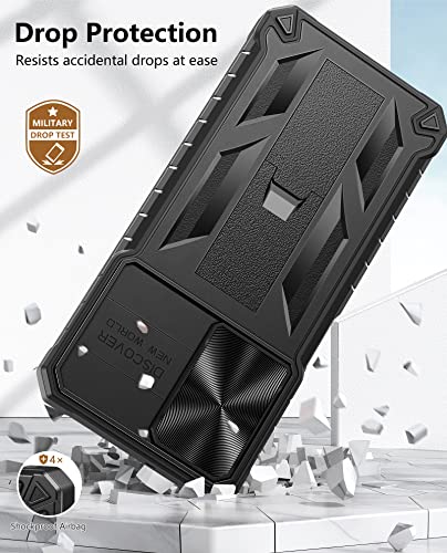 Wtyoo For Samsung Galaxy A13 5G Case: Military Grade Protective Rugged Tpu Bumper Drop Proof Durable Armor Design Heavy Duty Shockproof Tough Matte Textured Phone Cover With Kickstand - Black #TOP3