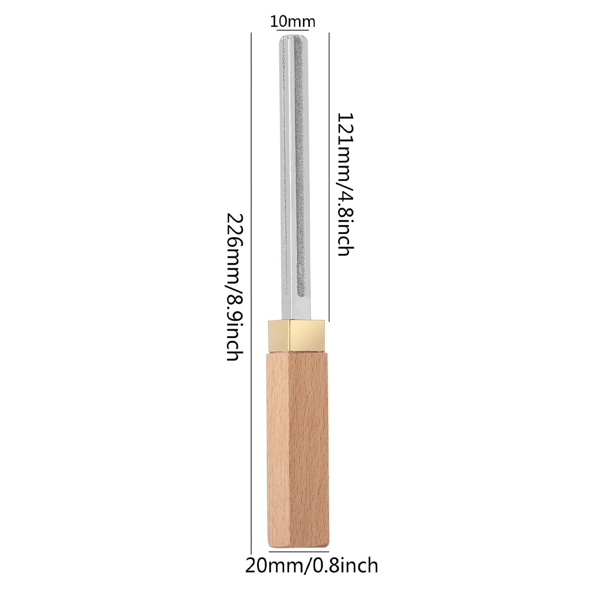 Gorise Outil de couronnement de frettes de Guitare en Diamant, Lime à frettes avec 3 Bords étroits/Moyens/Larges, Outils de réparation de Guitare et de luthier, Manche en Bois