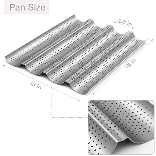 image for Tiawudi 2 Pack Nonstick Perforated Baguette Pan 15