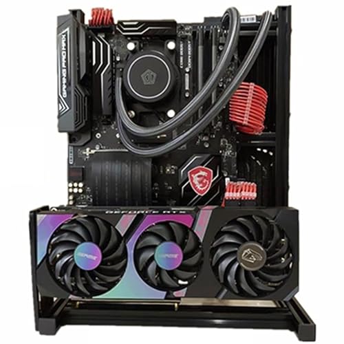 Gabinete para PC de prueba con chasis abierto de aluminio, soporte para placa base ATX y refrigeración por aire o líquida, diseño modular vertical para overclocking miniatura 4