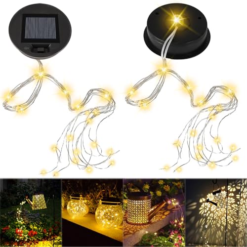 Sostituzione superiore per lampada da annaffiatoio solare con luci a fata bianche calde - Scatola batteria e pannello impermeabili IP65, parte di ricambio per lanterna fai-da-te