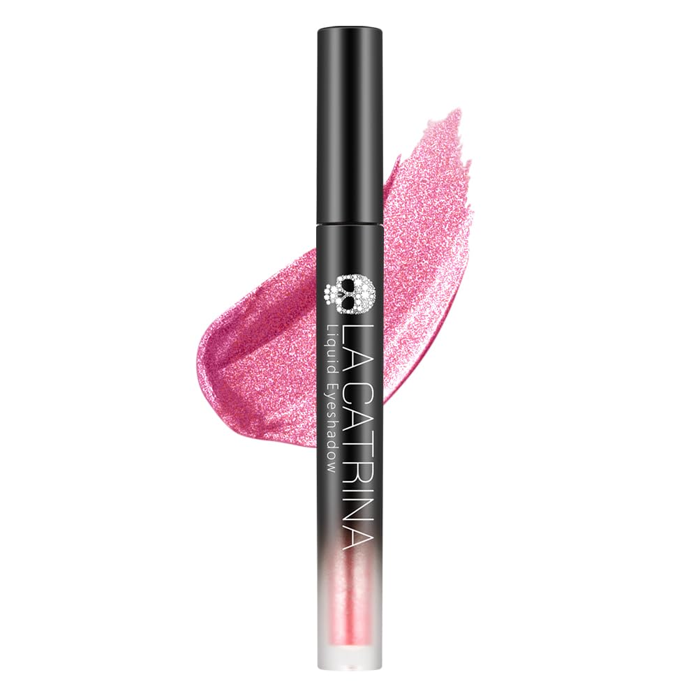 Pink Eyeshadow Liquid Shimmer Sparkling, Metallic Liquid Eye Shadow Makeup Shimmery Long Wearing Quick Drying , Highly Pigmented Shining Finish, No