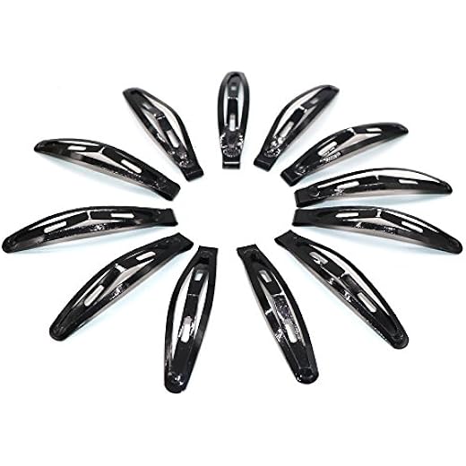 Black Metal Tic Tac Hair Clips Pack of 12