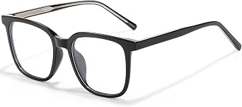 ANRRI Oversized Square Blue Light Glasses, Thick Frame Computer Eyewear, Anti Eyestrain & UV Protection for Women & Men