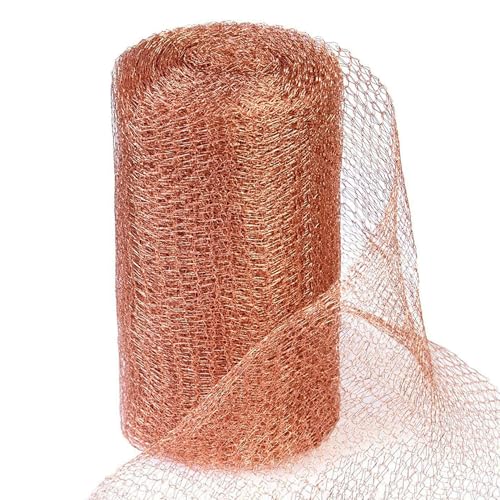 Pure Copper Tape Slug Repellent UK,10Ft Rodent Mesh Double Layer Copper Fine Wire Mesh Roll Rodent Control,Metal Copper Tape for Mouse Hole Filler,Rat Snail Slug,Garden Plant Protector Pet Friendly