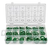 OCGIG 270 Pcs 18 Sizes Green Rubber O-Ring Sealing Gasket Washer Seal Assortment Set for Plumbing,Automotive,General Repair with Case