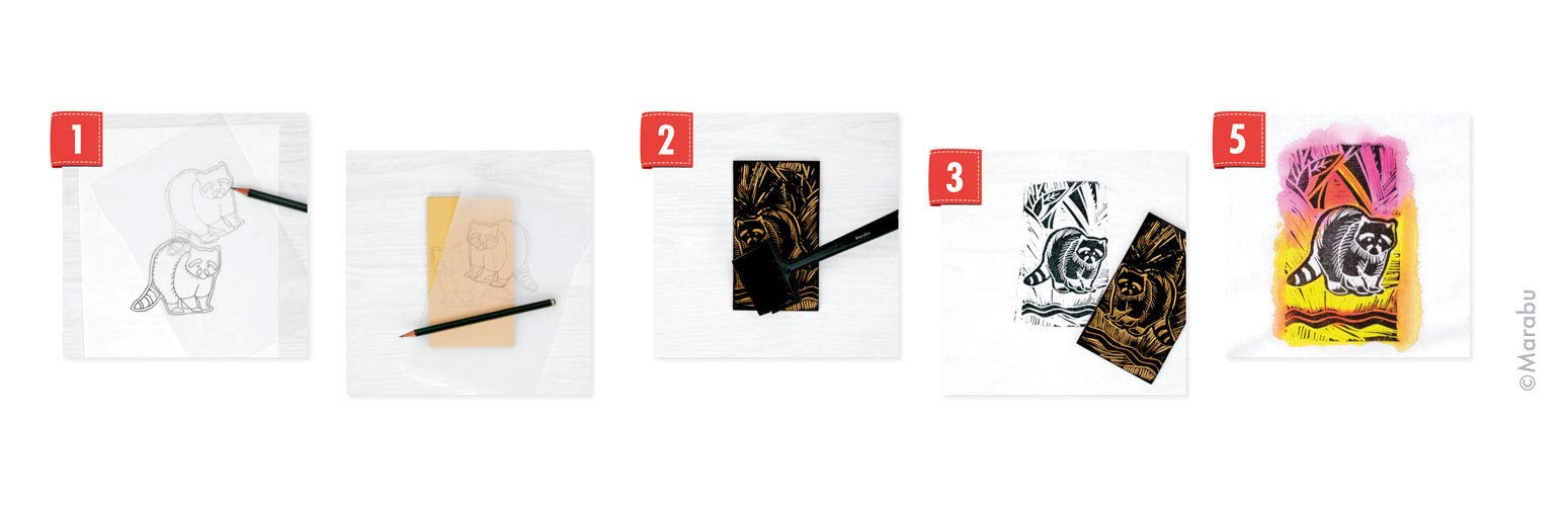 Marabu Factis Rubber Carving Block, Piastra di Stampa Pieghevole e Morbida, Riutilizzabile, 15,5 x 9 x 0,7 cm, Multicolore