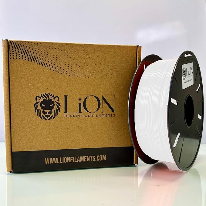 1.75mm PLA 3D Printing Filament Compatible with Most FDM Printers - Silky Smooth Prints (White)