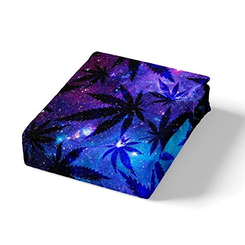 Feelyou SXS2840WX-KING Space Galaxy Comforter Cover Set Trippy Marijuana Duvet Cover Set Weed Leaves Botanical Bedding Set thumb #1