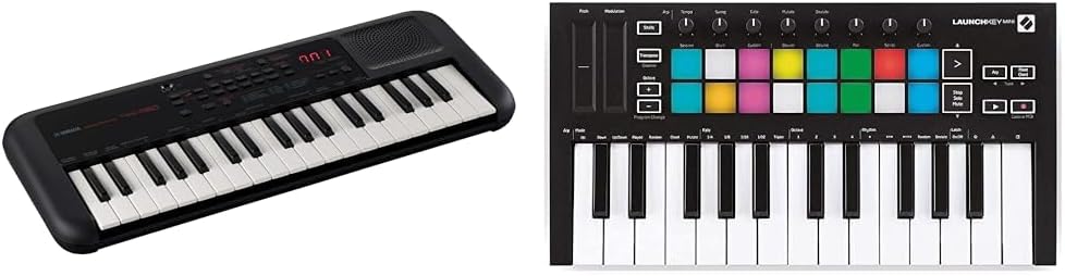 Yamaha PSS-A50 - Portable, Digital Keyboard with Phrase Recording & Novation Launchkey Mini [MK3] — Portable 25-Key, USB, MIDI Keyboard Controller with DAW Integration