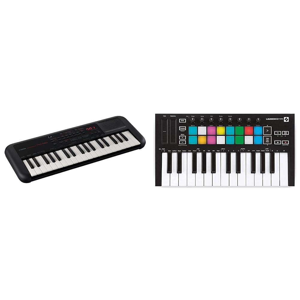 YamahaPSS-A50 - Portable, Digital Keyboard with Phrase Recording & Novation Launchkey Mini [MK3] — Portable 25-Key, USB, MIDI Keyboard Controller with DAW Integration