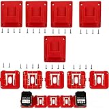 10PC Battery Holder and Tool Holder for Milwaukee M18 18V Power Hanger wall Mount Organizer Storage Shelf with Screws