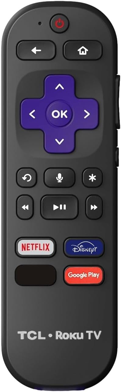 OEM Replacement Remote Control Compatible with All TCL Roku Smart TVs with Voice Control【Only Works with TCL Roku TV, Not for Roku Stick and Roku Box】 (Netflix/Disney Plus/Global TV/Google Play)