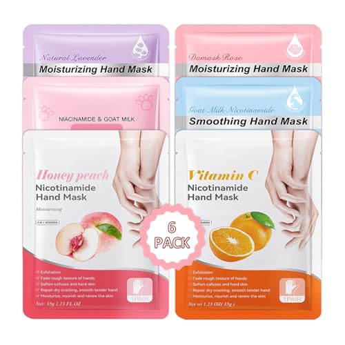 Hand Masks Moisturizing Gloves,6 Pairs Hydrating Hand Peel Masks Gift